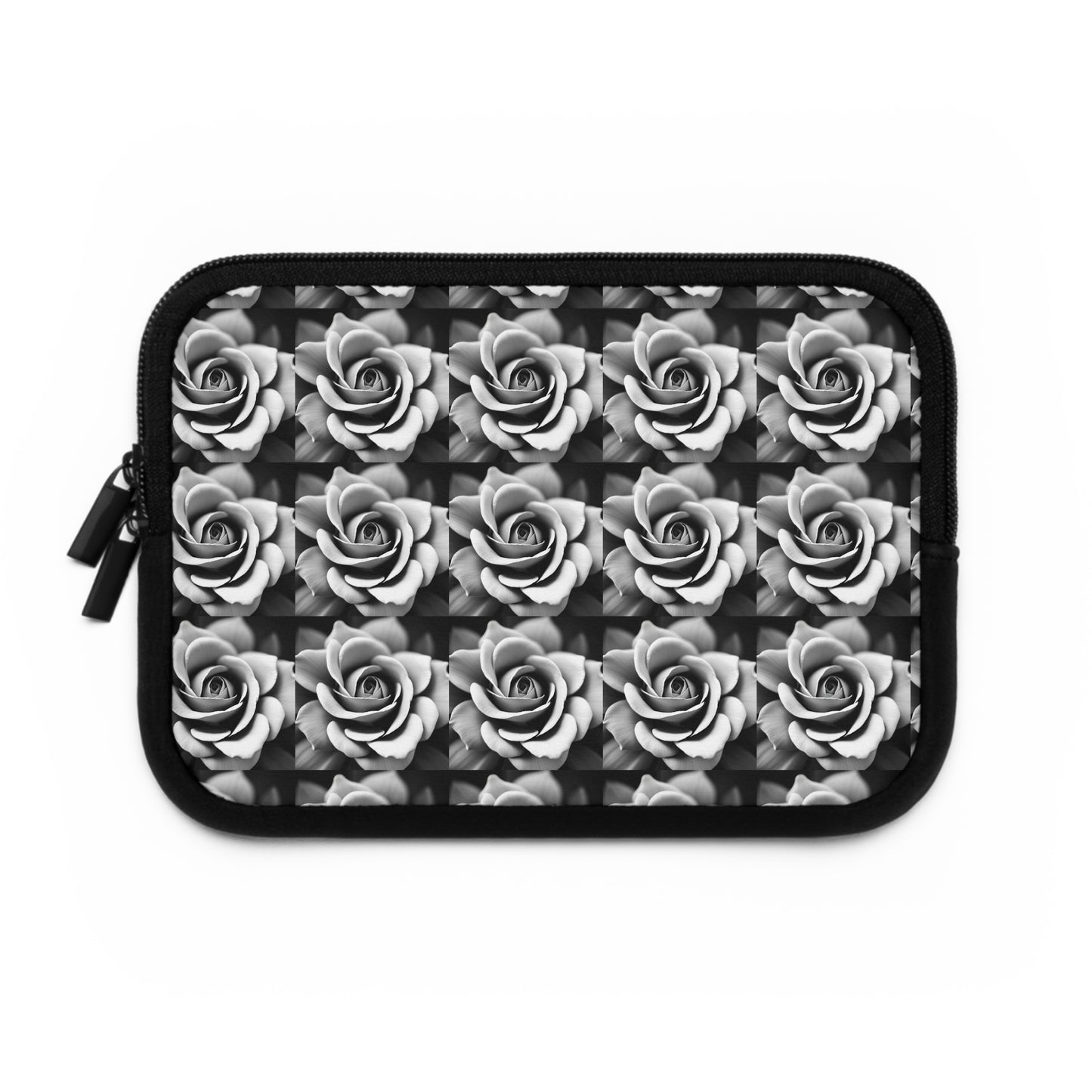 Black  White Rose Laptop Sleeve