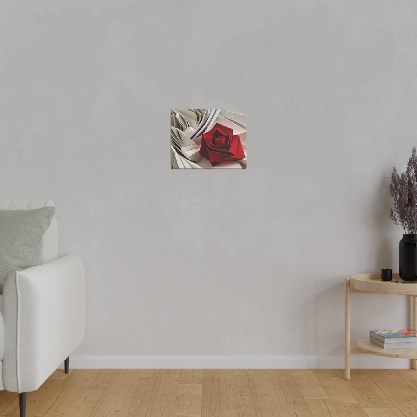 Origami Rose Matte Canvas