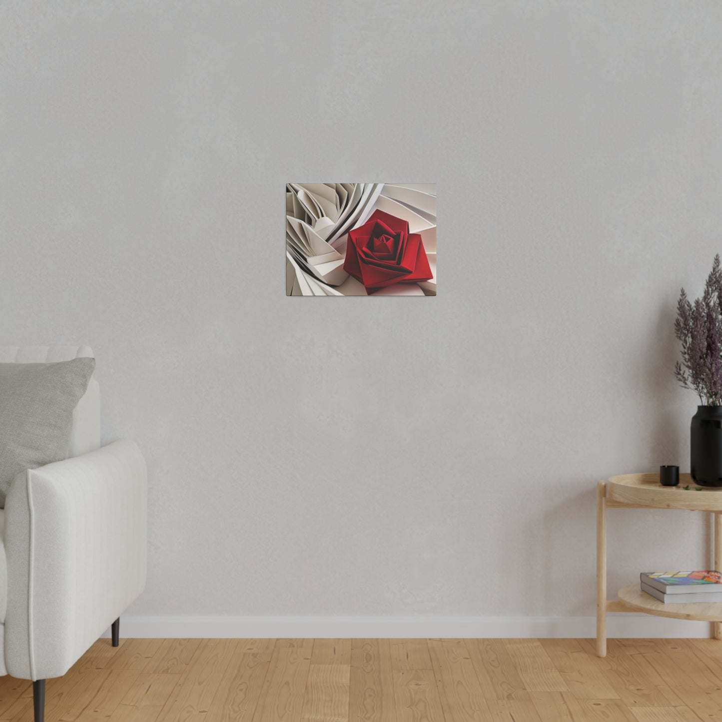 Origami Rose Matte Canvas