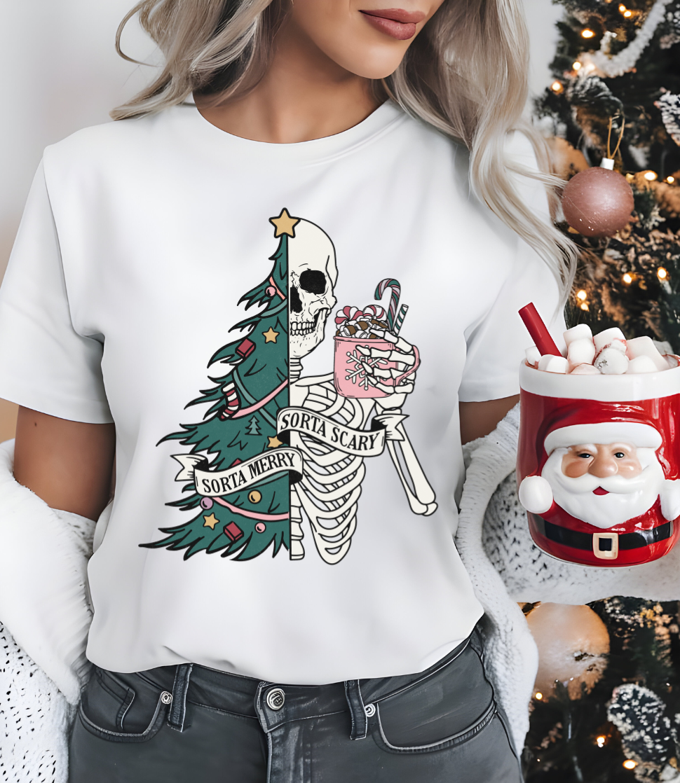 Sorta Merry Graphic Tee and Sweatshirt