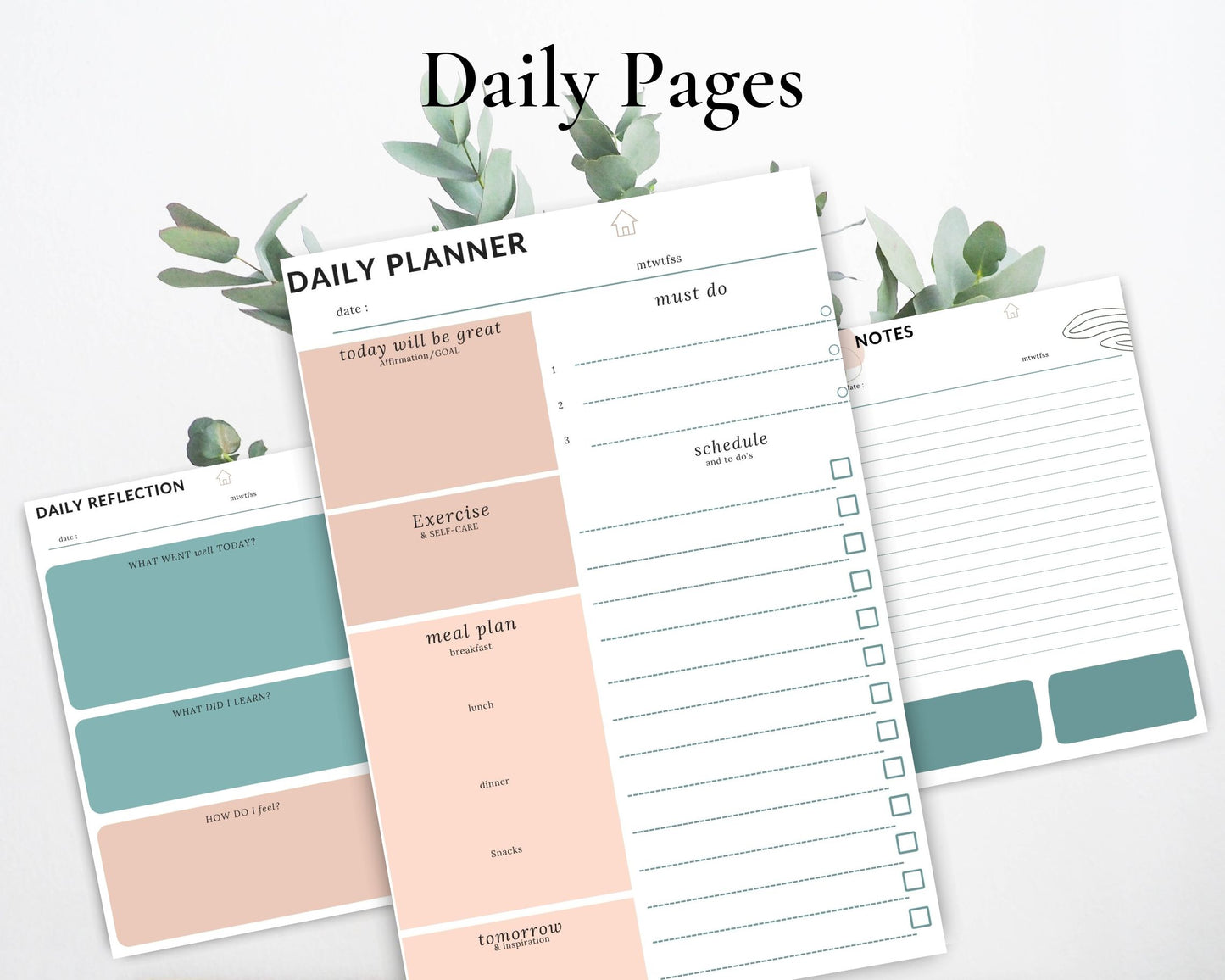 Undated Digital Planner: Achieve Your Goals with Monthly, Weekly, and Daily Pages